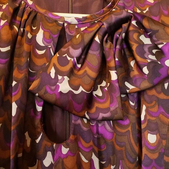 NANETTE LEPORE Sleeveless Purple Print Silk Dress 4 - Picture 5 of 9